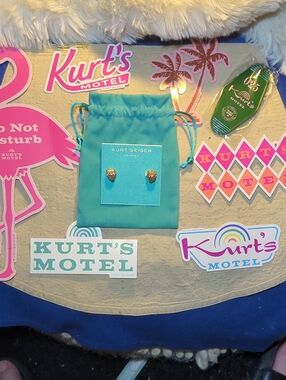 Kurt Geiger London Eagle Head Gold Stud Earrings & Kurt's Motel PackNOW ONLY $75